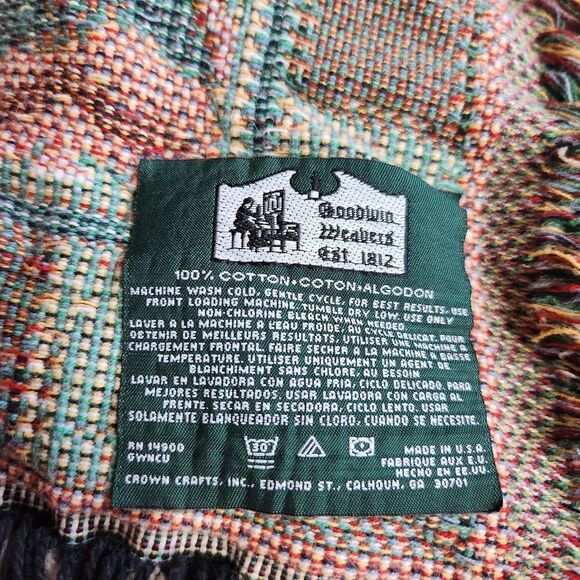 Vintage Goodwin Weavers Christmas Bear Holiday Tapestry Throw Blanket - Picture 7 of 7